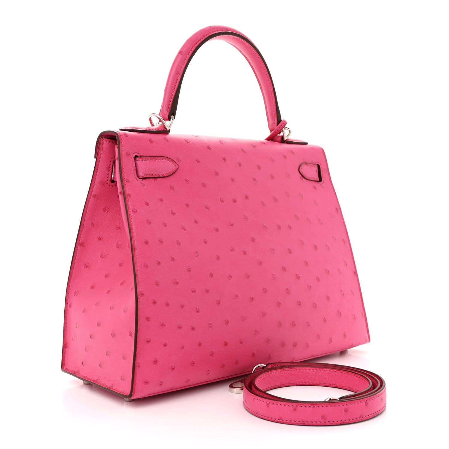 Hermes Ostrich Kelly Sellier 28 Rose Tyrien 3 of 13