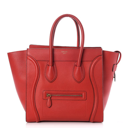 Celine Drummed Calfskin Mini Luggage Coquelicot 1 of 7