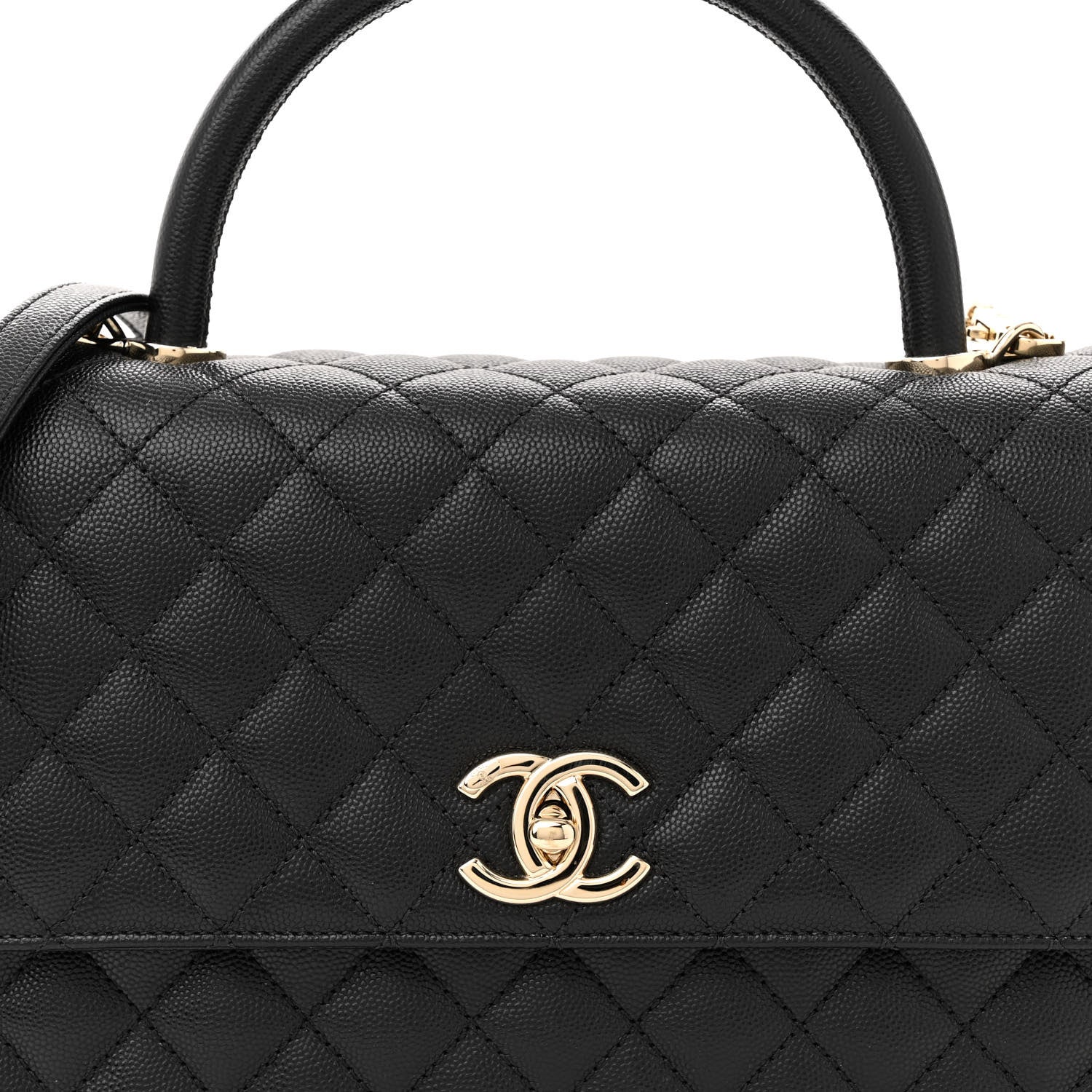 Chanel Caviar Quilted Small Coco Handle Flap Black 8 of 11
