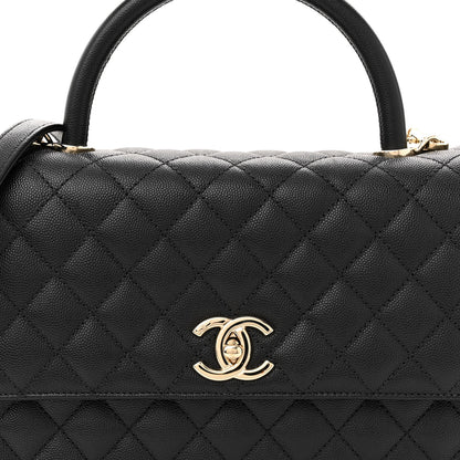Chanel Caviar Quilted Small Coco Handle Flap Black 8 of 11