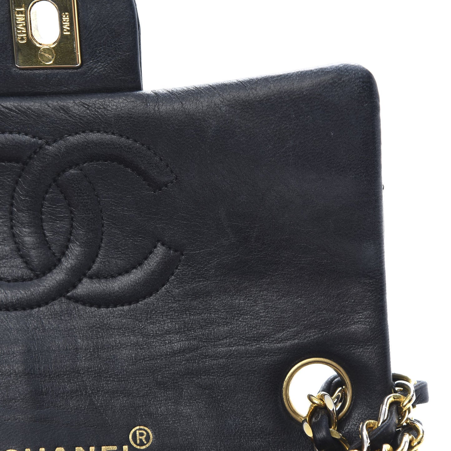 Lambskin Quilted Mini Square Flap Black