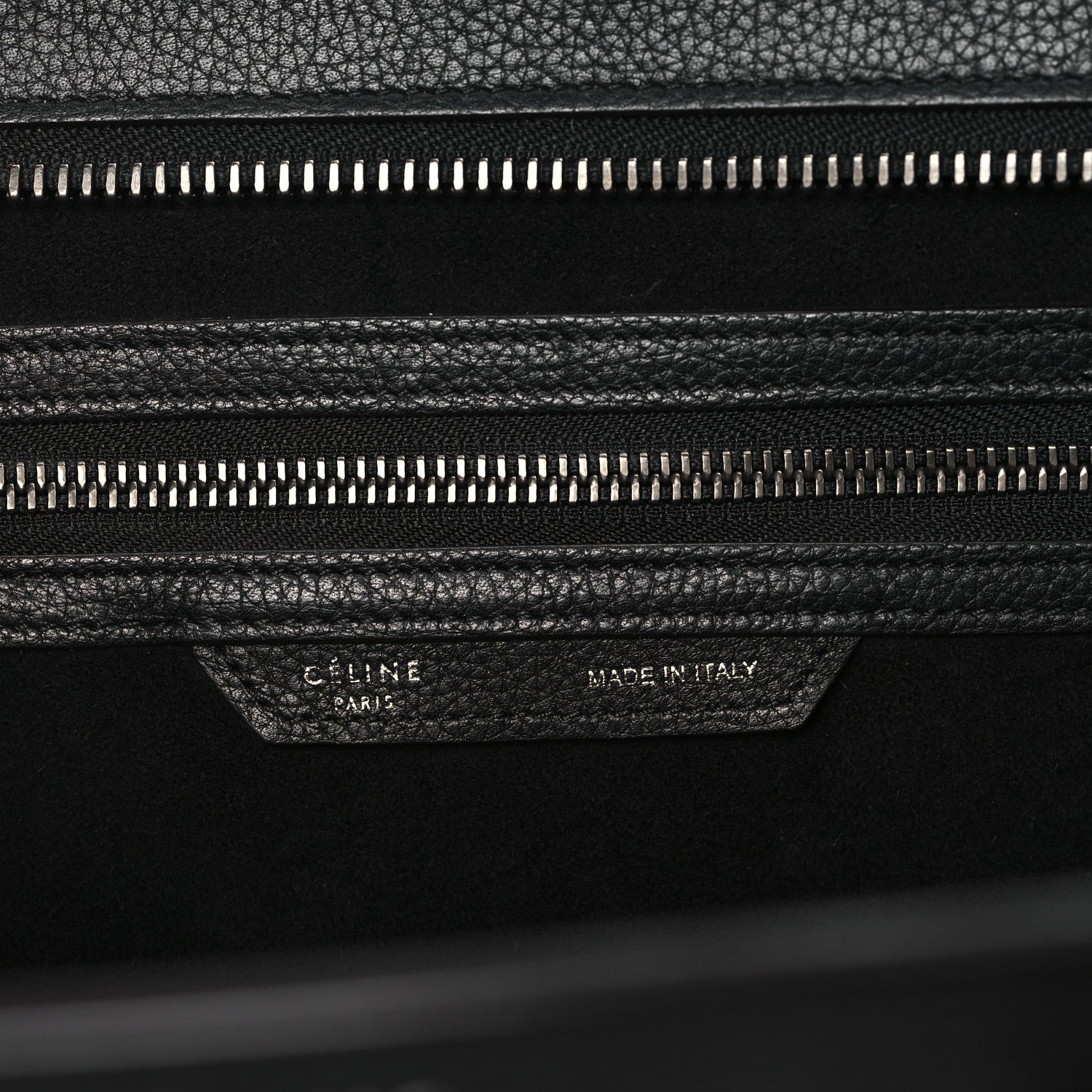 Celine Drummed Calfskin Mini Luggage Black 6 of 9