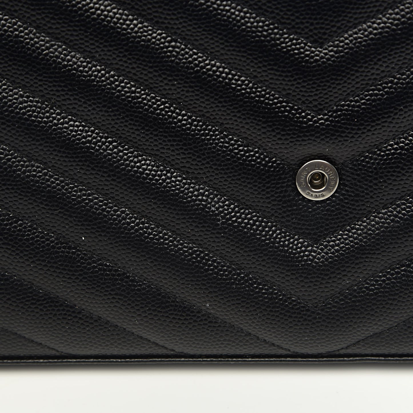 Grain De Poudre Matelasse Chevron Monogram Chain Wallet Black