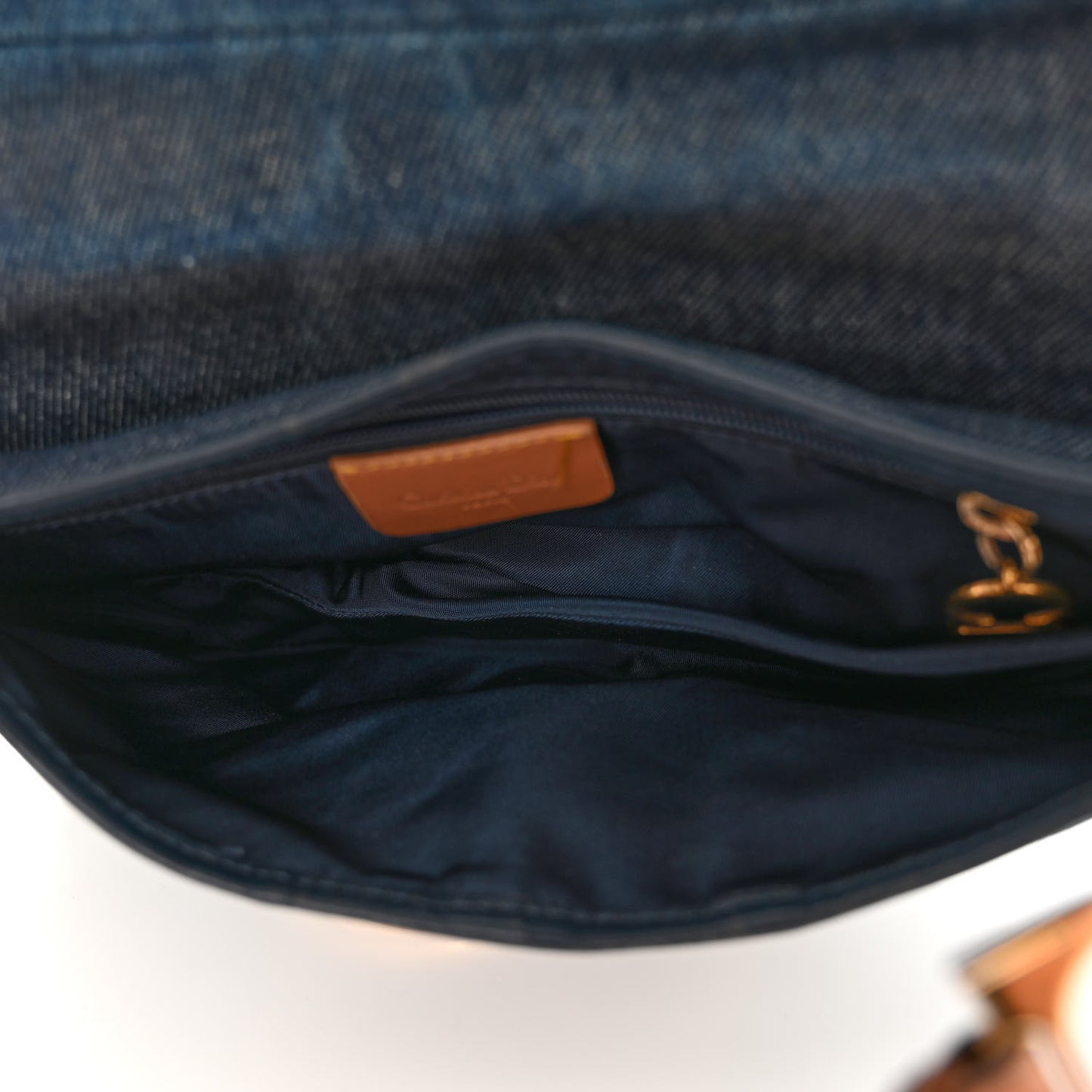 Denim Calfskin Saddle Bag Blue