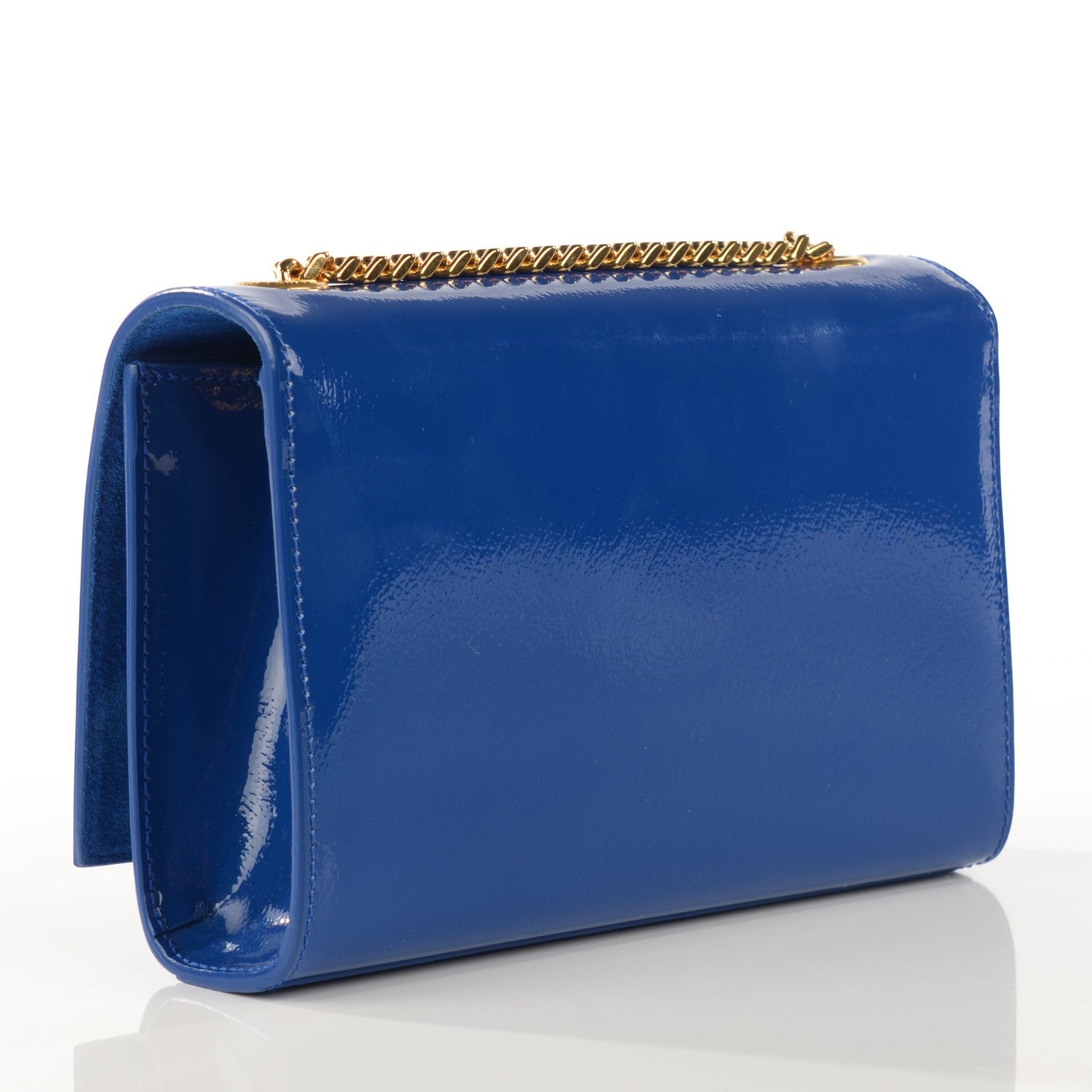Saint Laurent Patent Small Classic Monogram Satchel Royal Blue 3 of 6