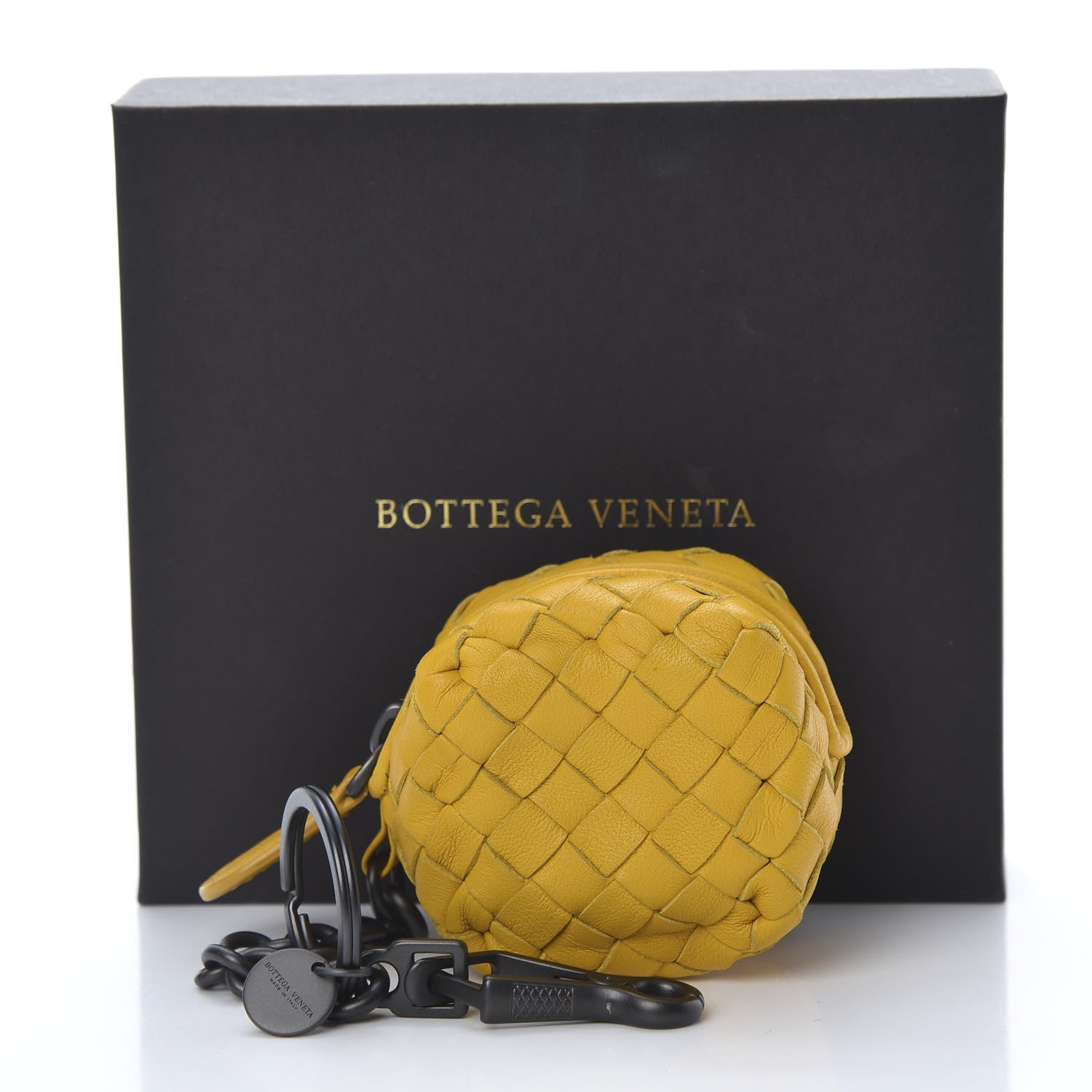 Bottega Veneta Nappa Intrecciato Coin Pouch Key Ring Yellow 5 of 5