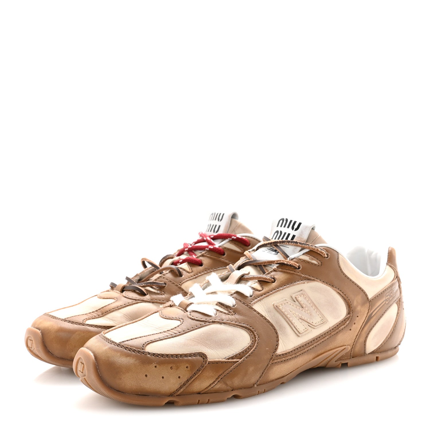 Miu Miu X NEW BALANCE Bleached Calfskin 530 SL Sneakers 41