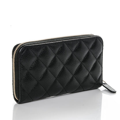 Chanel Caviar Quilted Small Zip Around Wallet Black 3 of 8