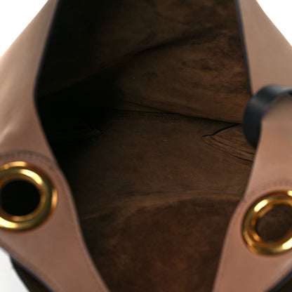 Burberry Calfskin Medium Grommet Hobo Light Camel Black 6 of 11