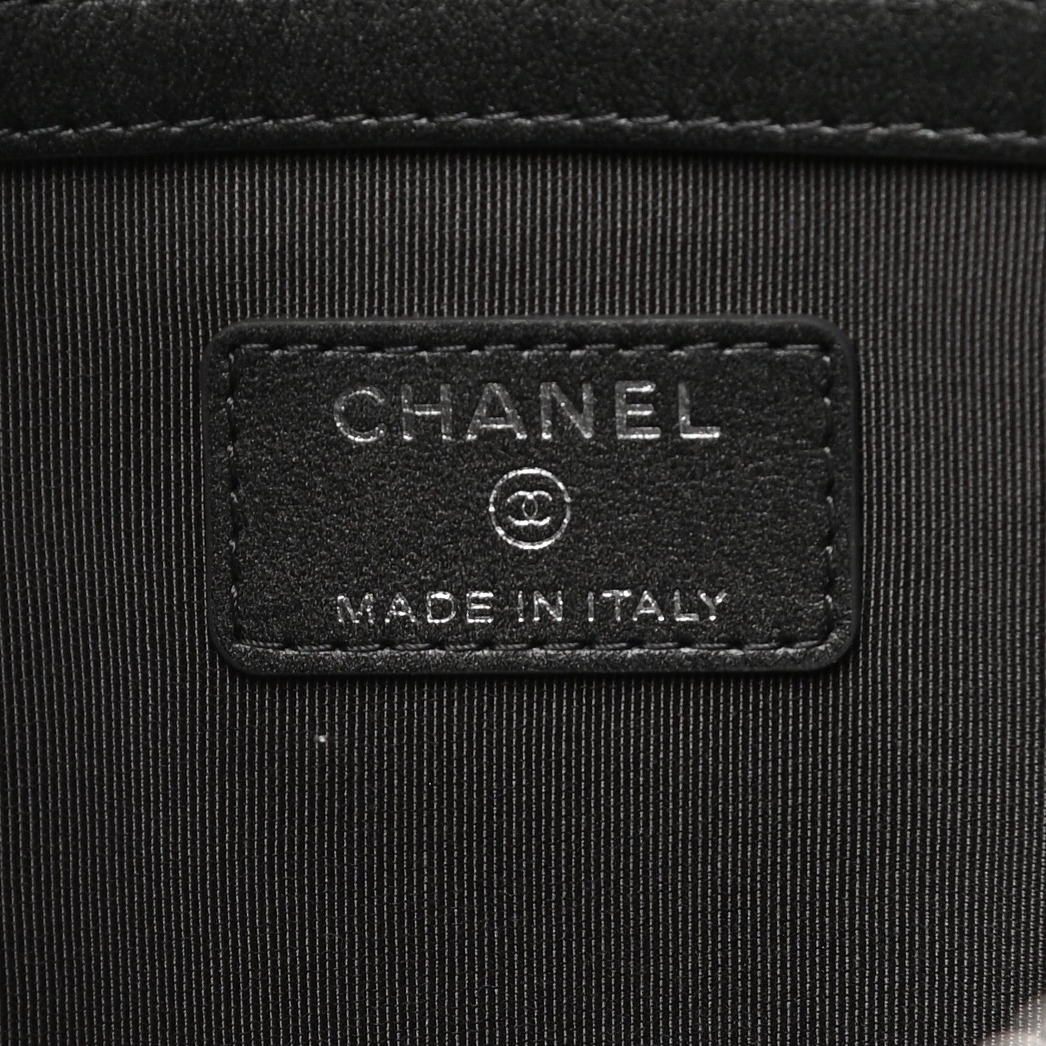 Chanel Goatskin Camellia Embossed Medium Cosmetic Case Dark Grey 6 of 7