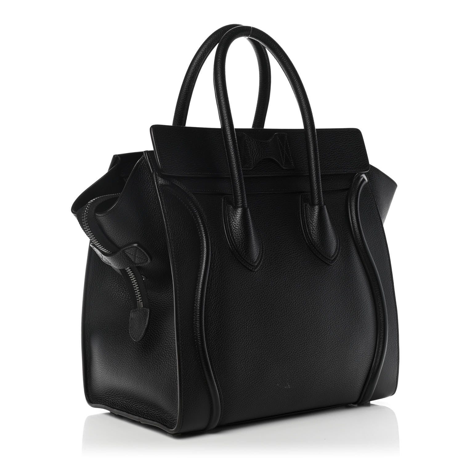 Celine Drummed Calfskin Mini Luggage Black 2 of 15