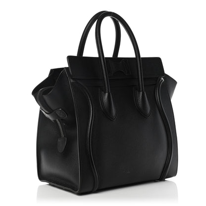 Celine Drummed Calfskin Mini Luggage Black 2 of 15