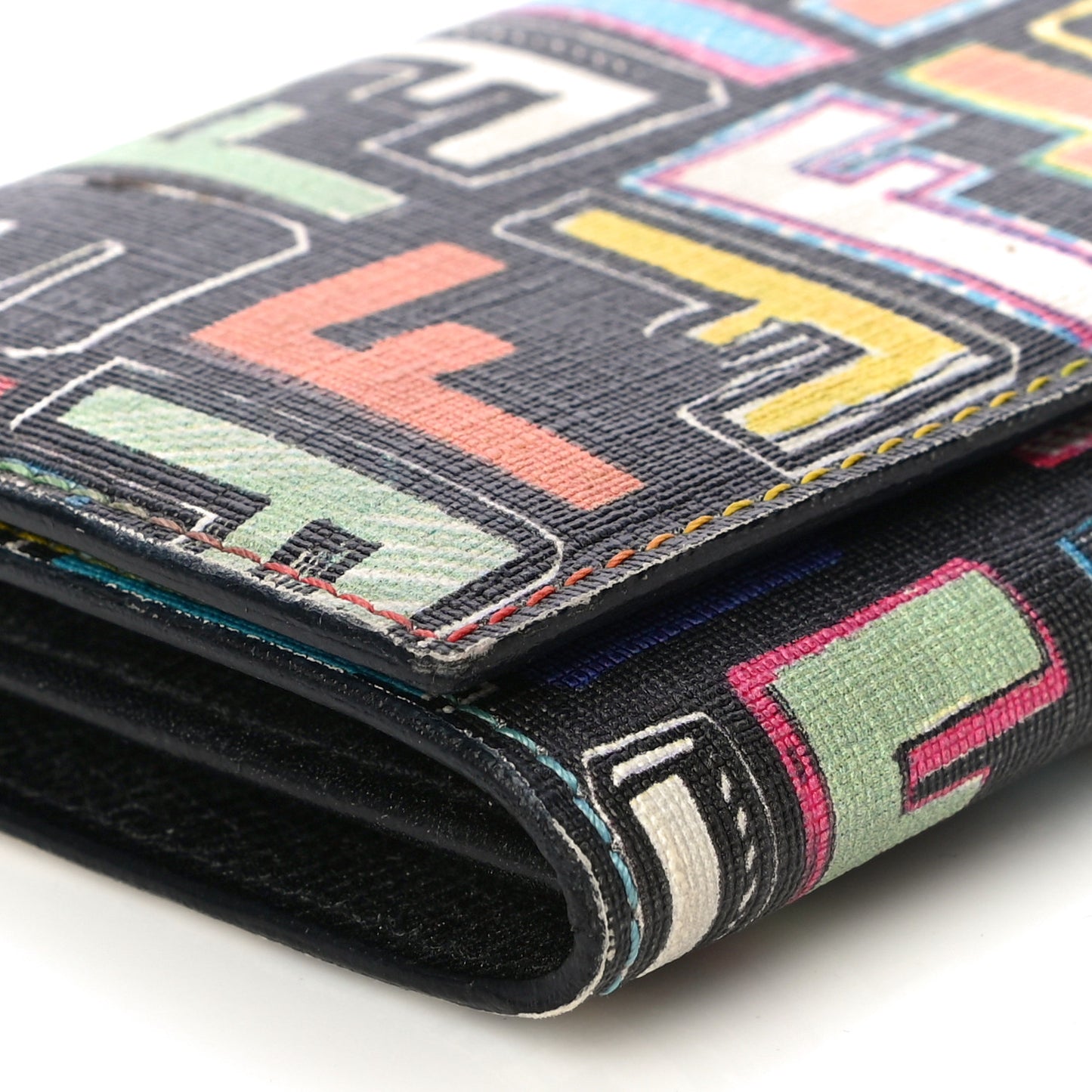 Zucca Spalmati FF Multicolor Continental Wallet Black