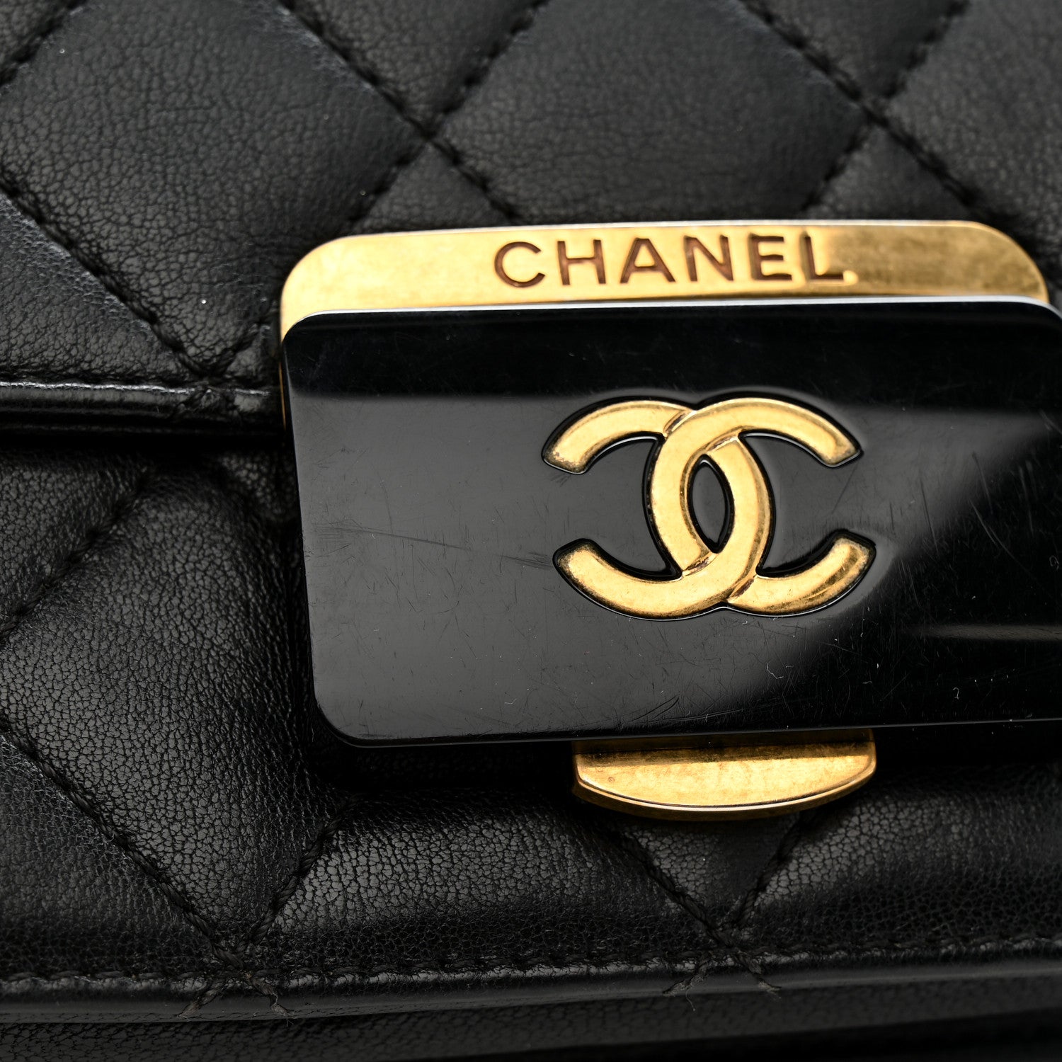 Chanel Sheepskin Quilted Mini Beauty Lock Flap Black 11 of 14