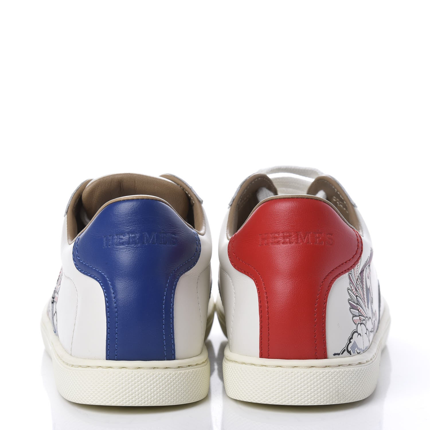 Hermes Calfskin Pegase Pop Womens Quicker Sneakers 36.5 White Multicolor 5 of 10