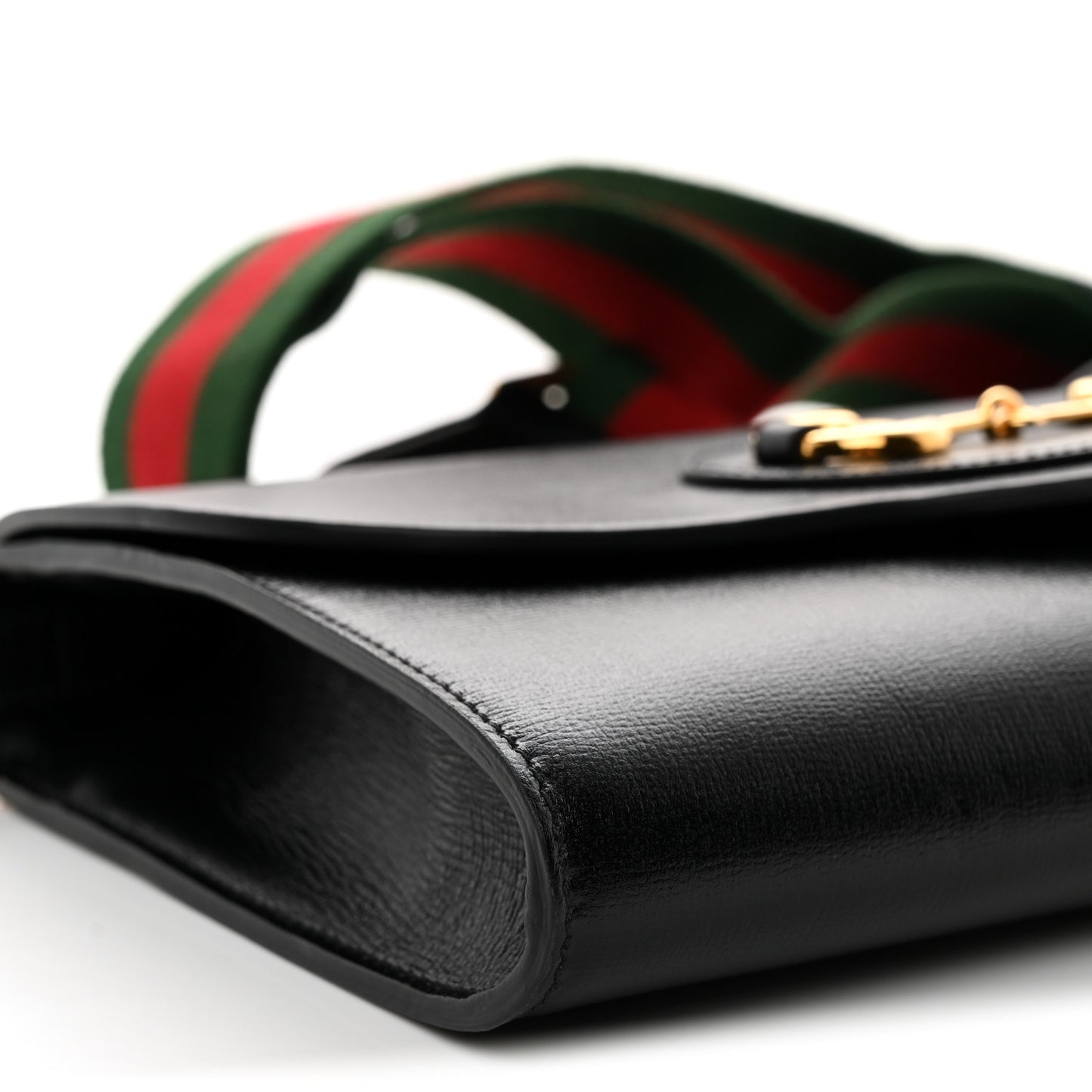 Azalea Calfskin Web Small Horsebit 1955 Crossbody Bag Black