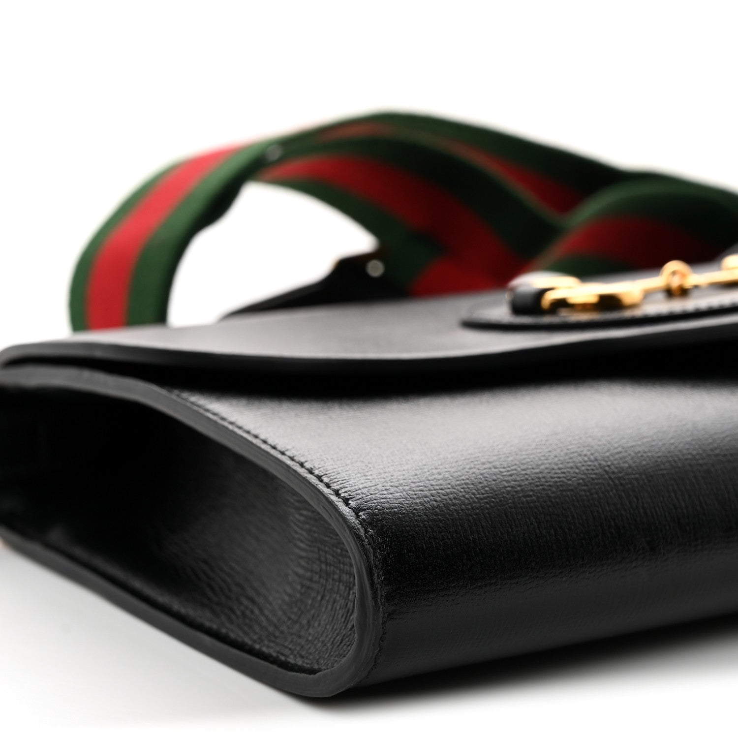 Gucci Azalea Calfskin Web Small Horsebit 1955 Crossbody Bag Black 9 of 10