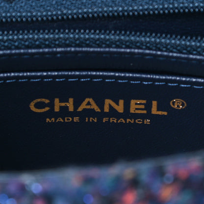 Chanel Tweed Quilted Mini Rectangular Flap Blue Multicolor 6 of 10