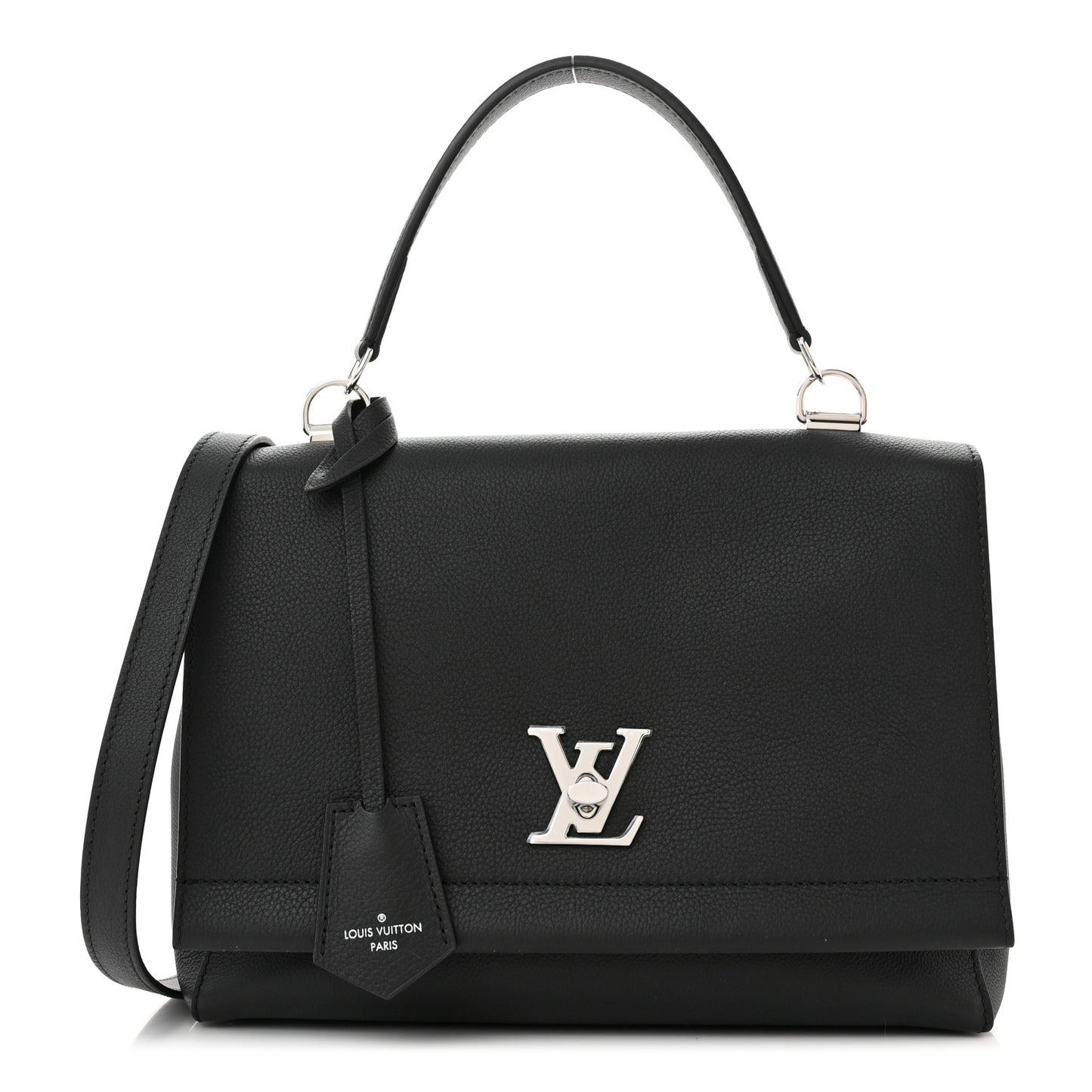 Soft Calfskin Lockme II Top Handle Black