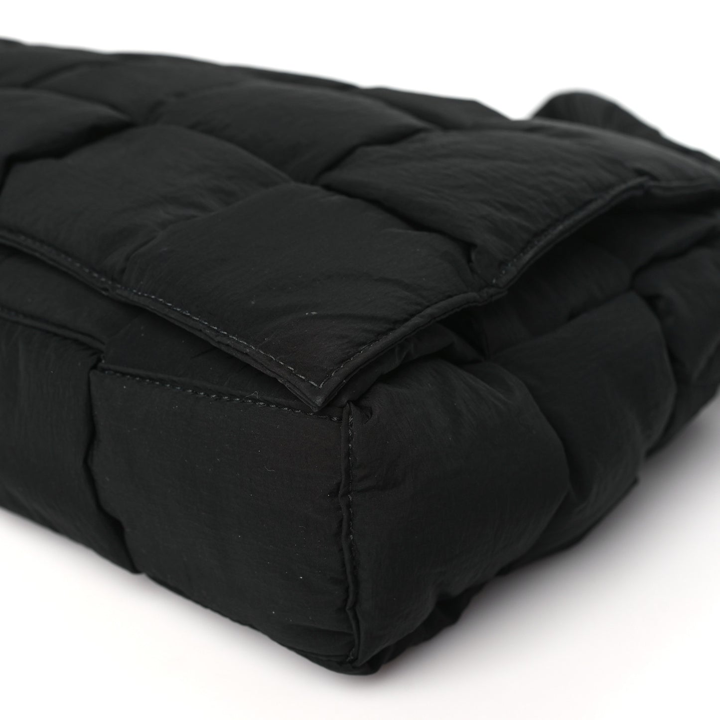 Nylon Intrecciato Padded Tech Maxi Cassette Bag Black