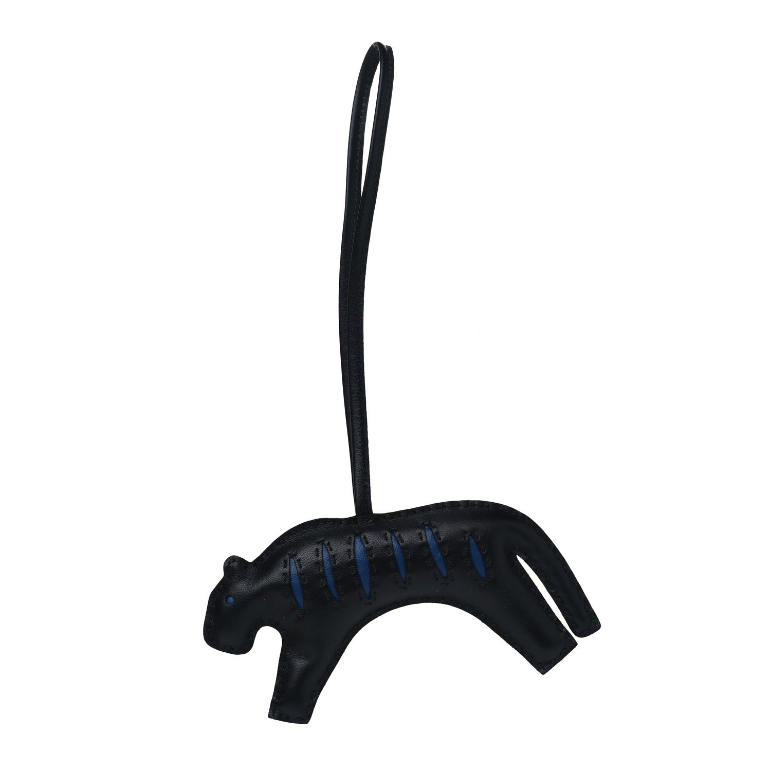 Hermes Milo Lambskin Rooroo Bag Charm Black Bleu de Malte 1 of 3