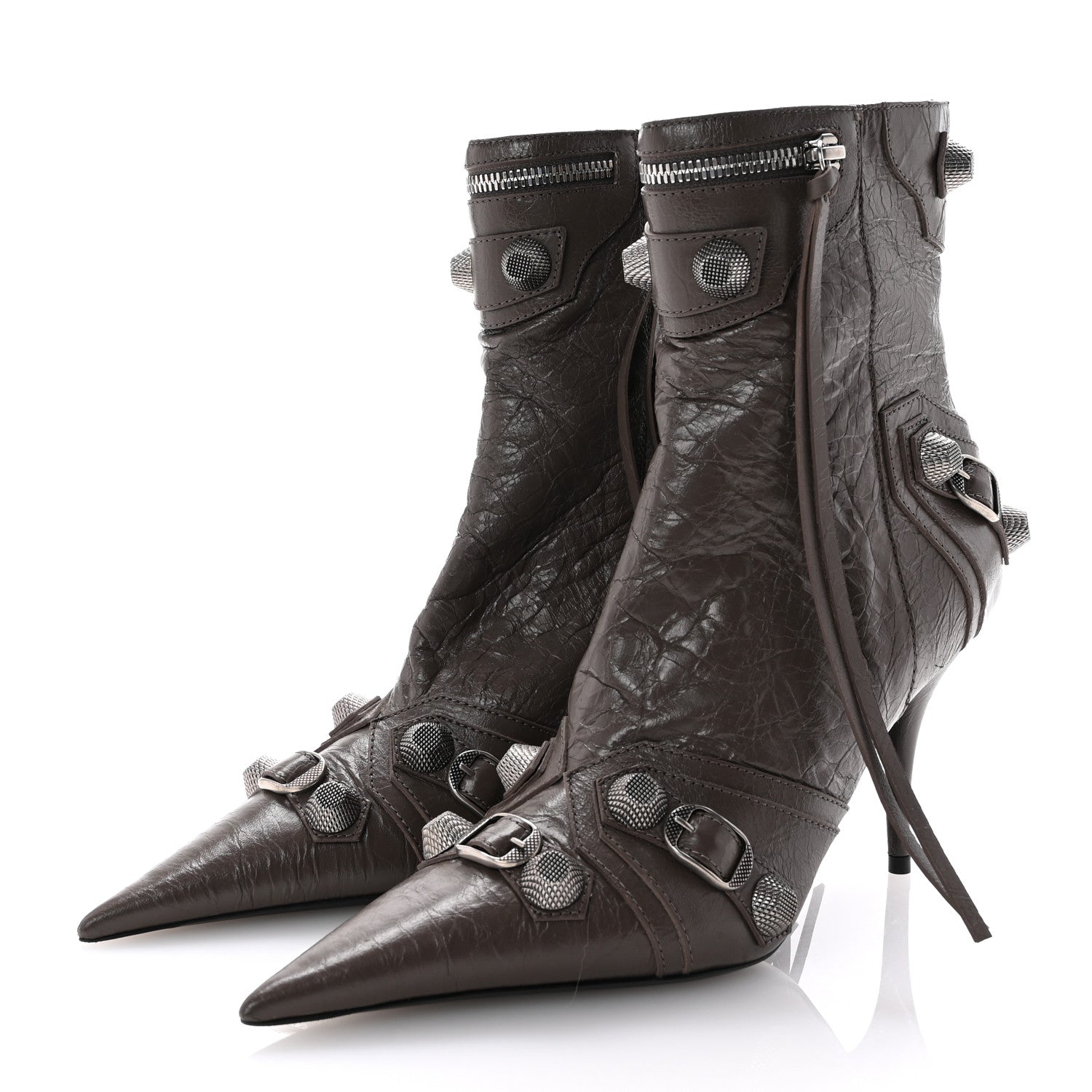 Balenciaga Agneau Arena Cagole 90mm Ankle Boots 39 Cold Brown 4 of 9