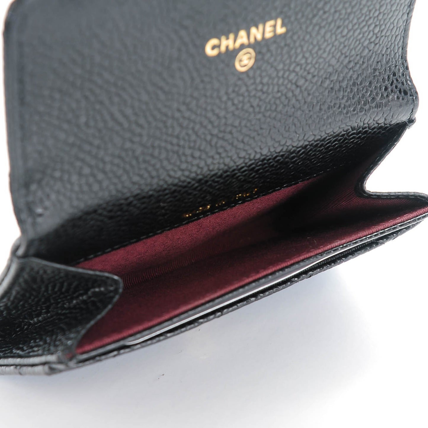 Caviar Quilted Flap Card Holder Black