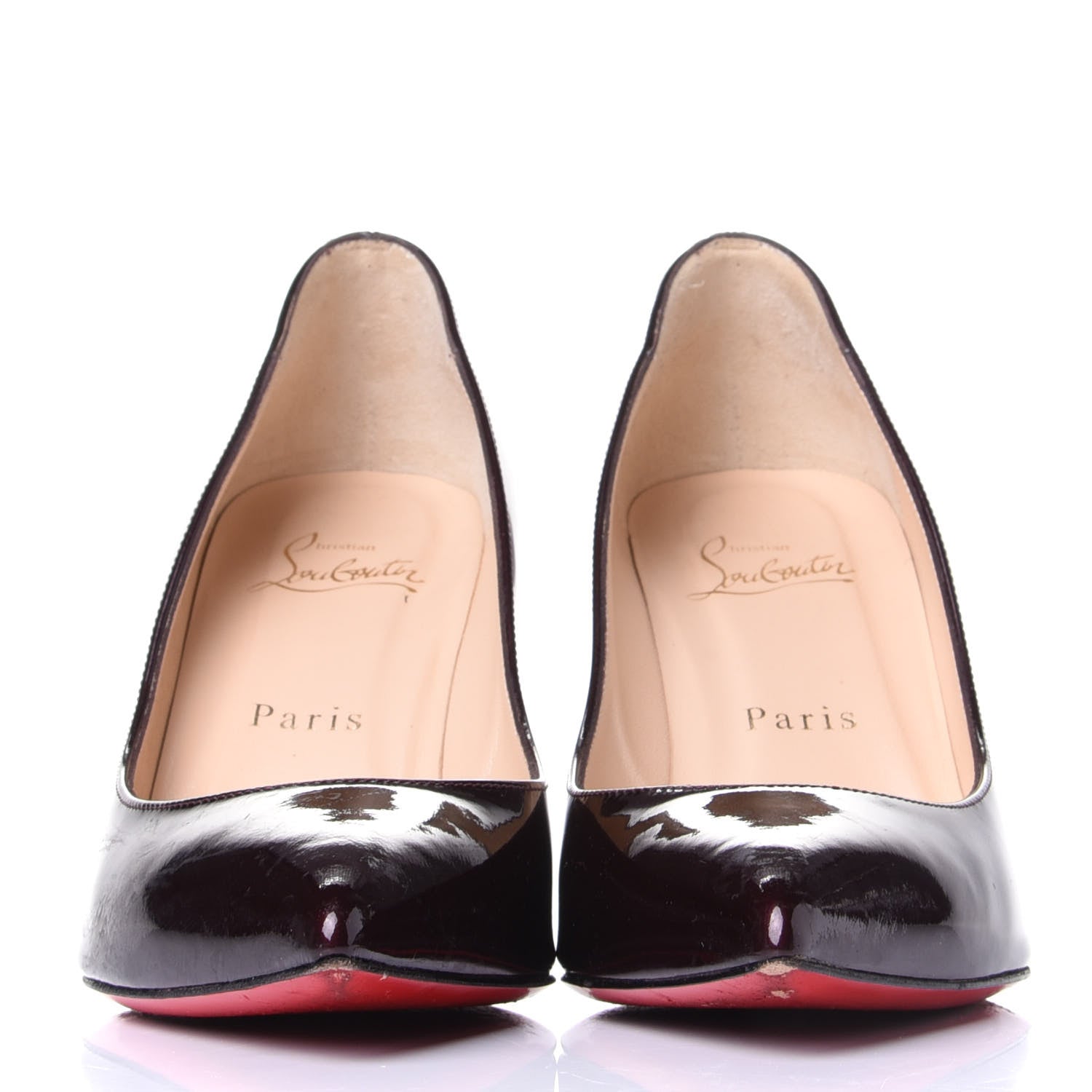 Christian Louboutin Metal Patent Piou Piou 85 Pumps 36.5 Rouge Noir 2 of 10