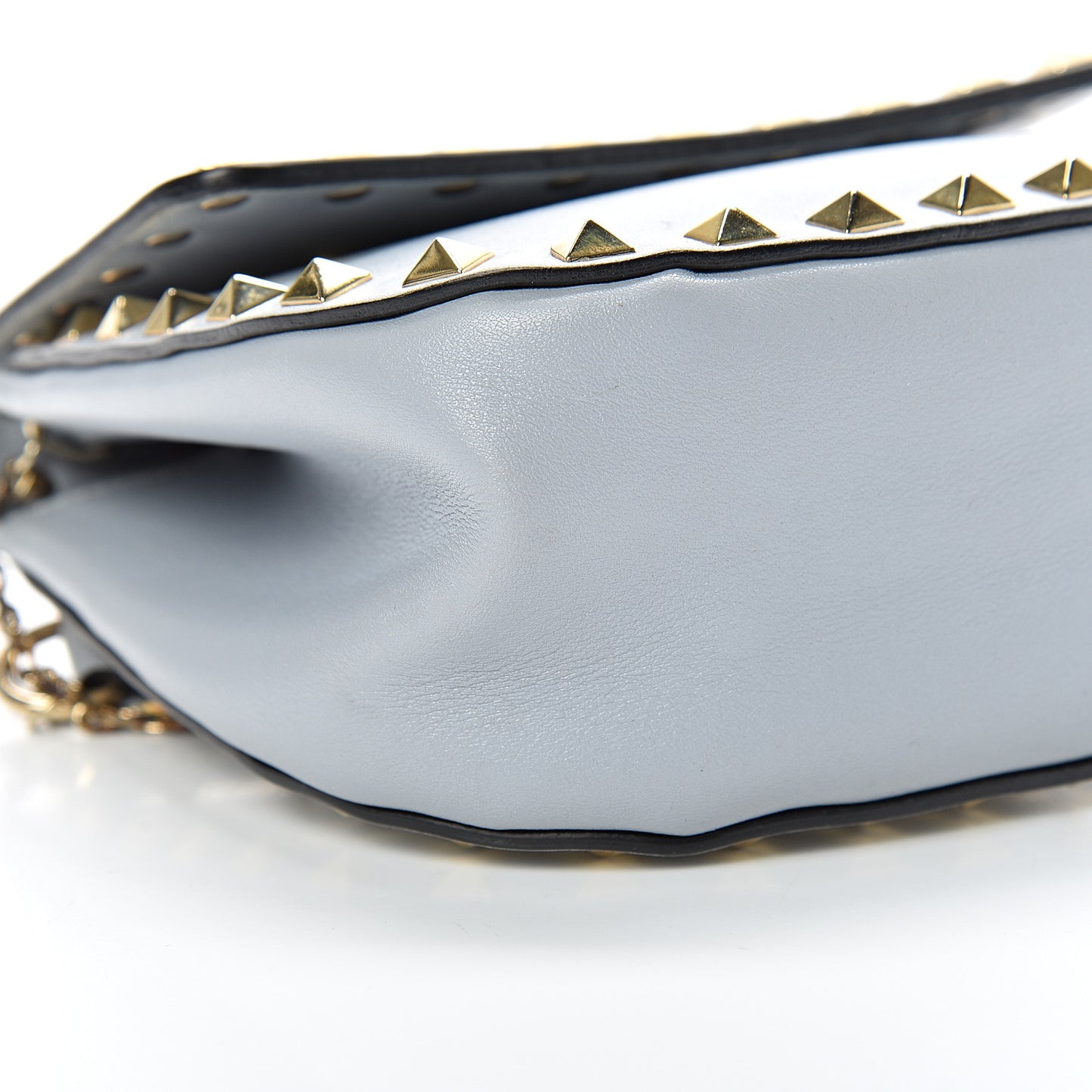 Vitello Mini Rockstud Crossbody Saddle Bag Stone