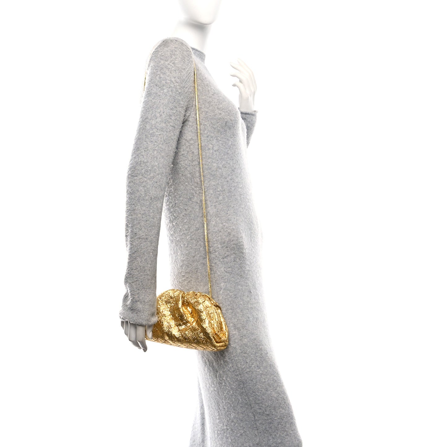 Metallic Nappa Intrecciato The Mini Pouch Oro