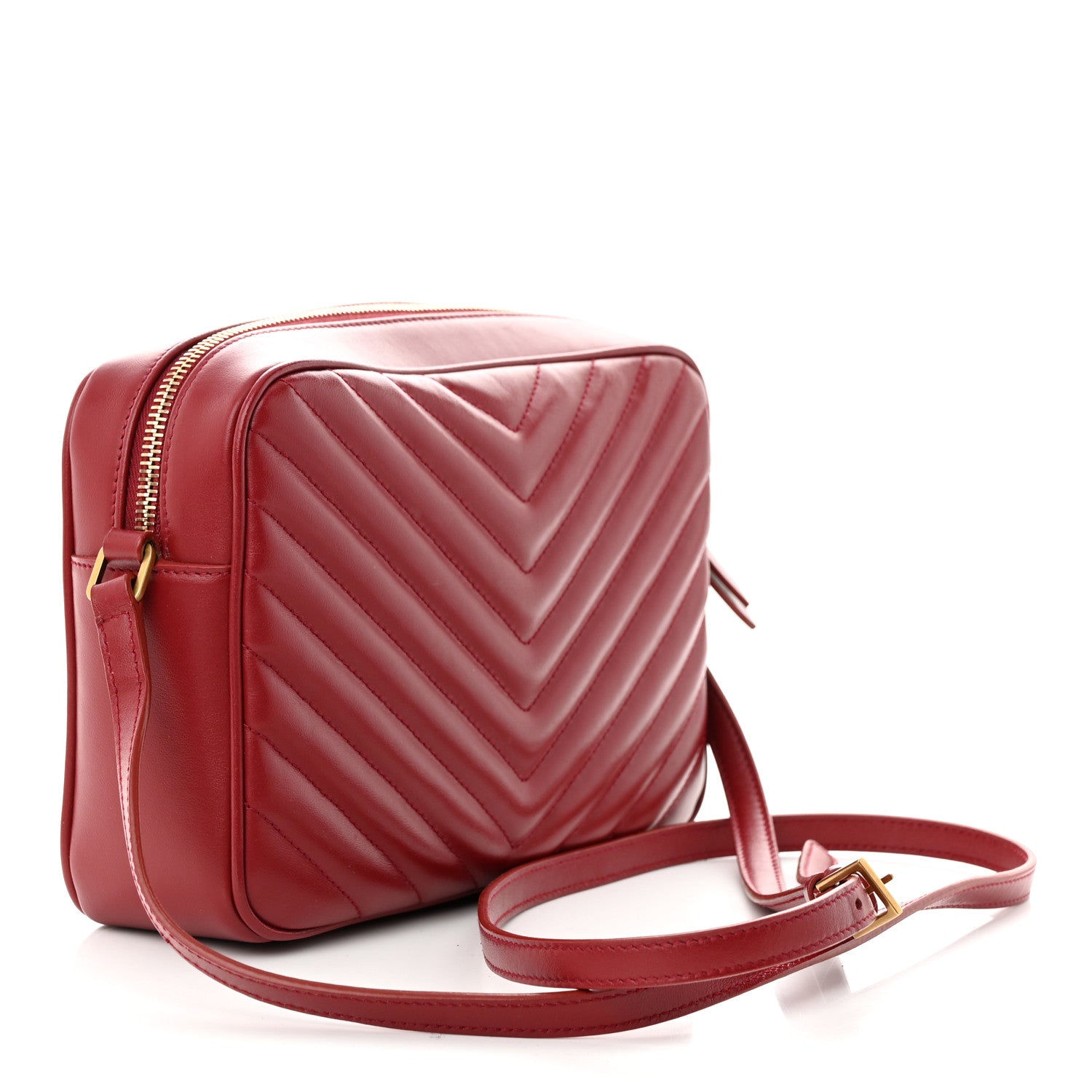 Saint Laurent Calfskin Matelasse Monogram Lou Camera Bag Rouge Eros 3 of 10