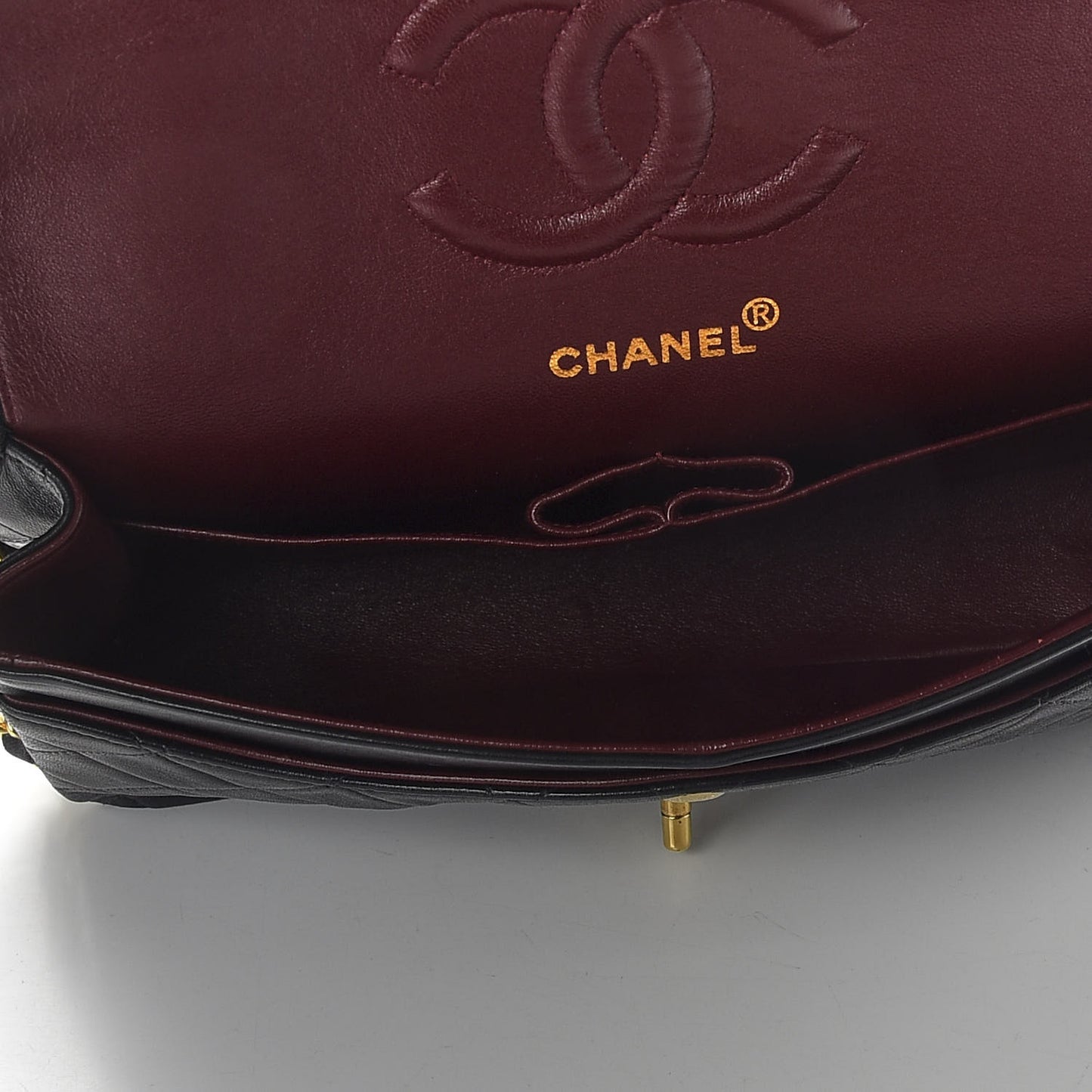 Lambskin Quilted Medium Double Flap Black