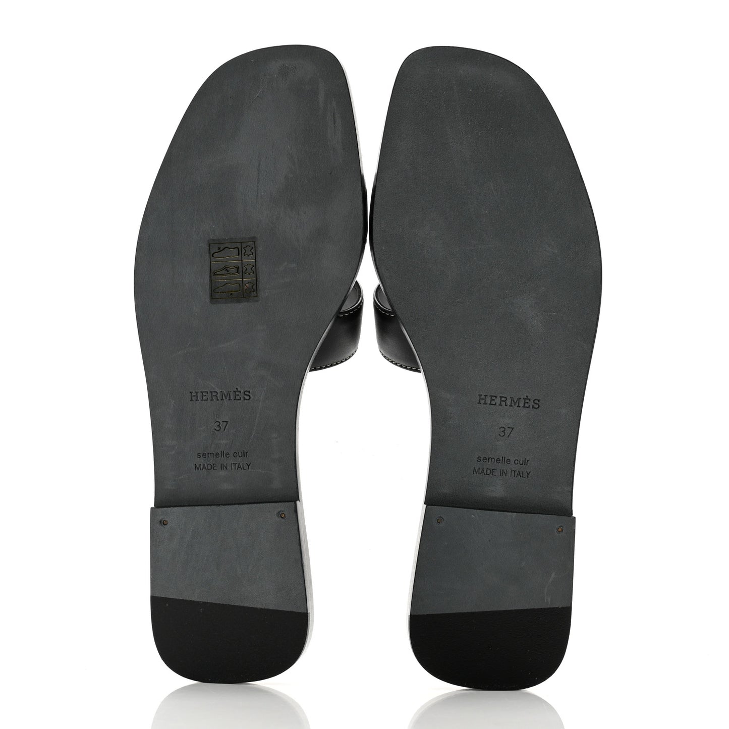 Box Calfskin Oran Sandals 37 Black