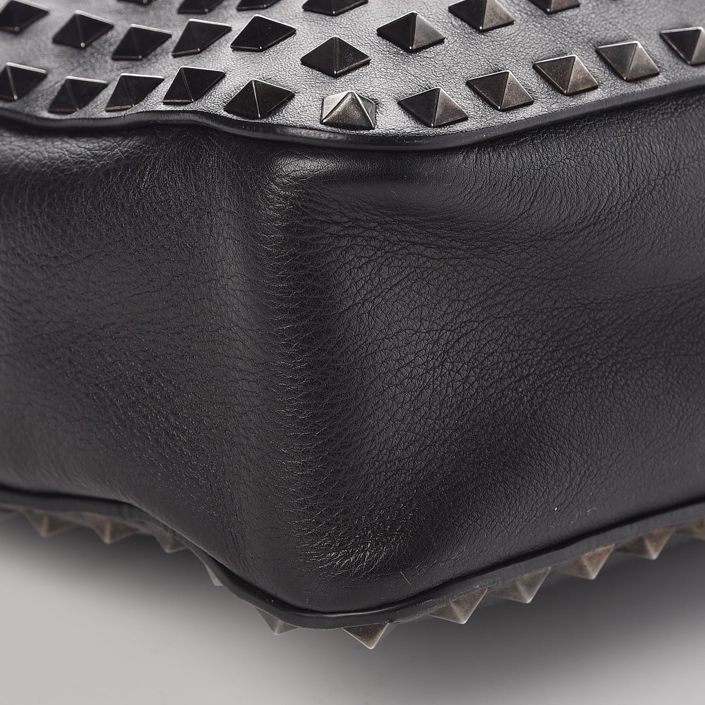 Calfskin Rockstud All Over Flip-Lock Messenger Bag Black