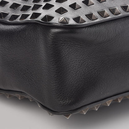 Valentino Garavani Calfskin Rockstud All Over Flip-Lock Messenger Bag Black 8 of 9