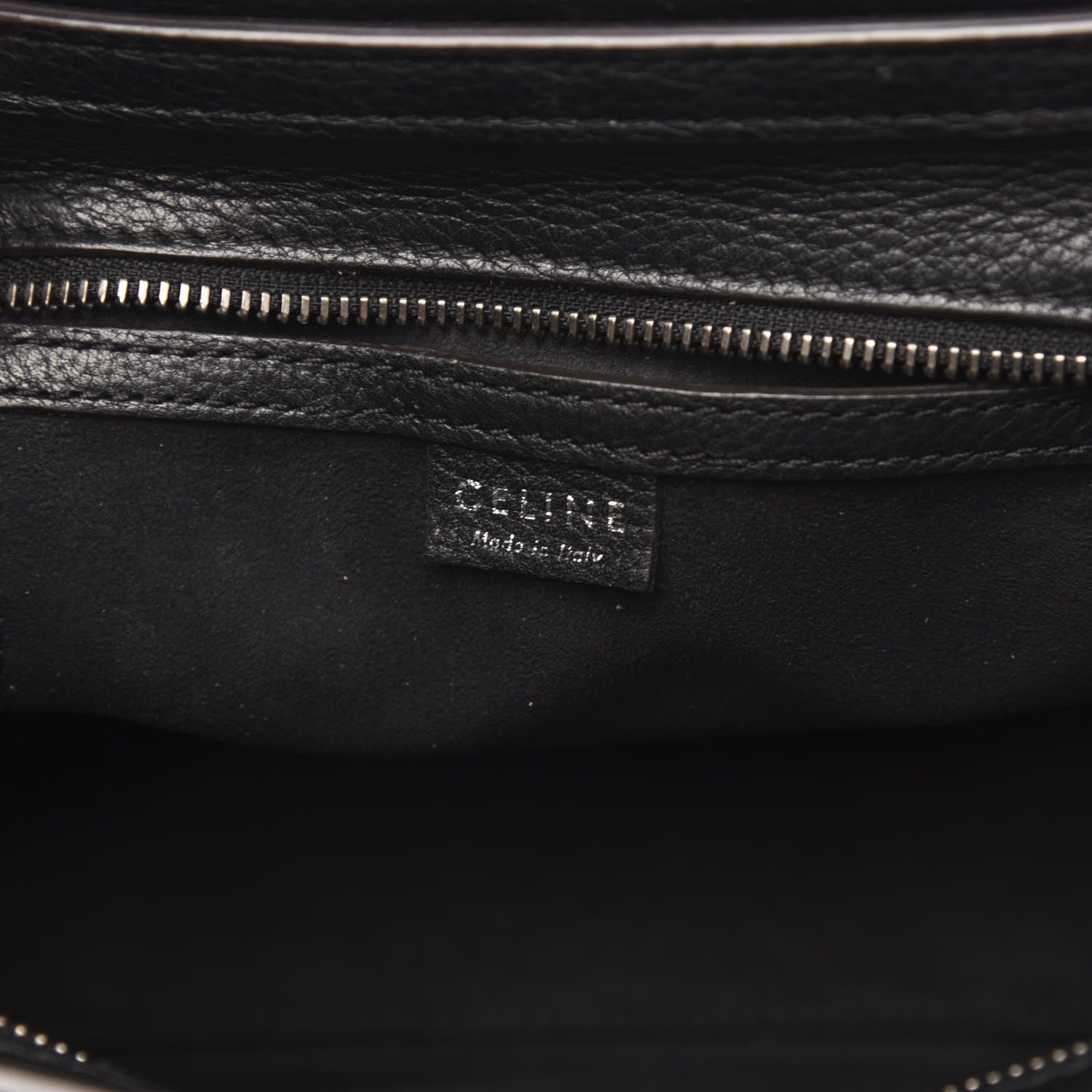 Celine Drummed Calfskin Nano Luggage Black 6 of 9