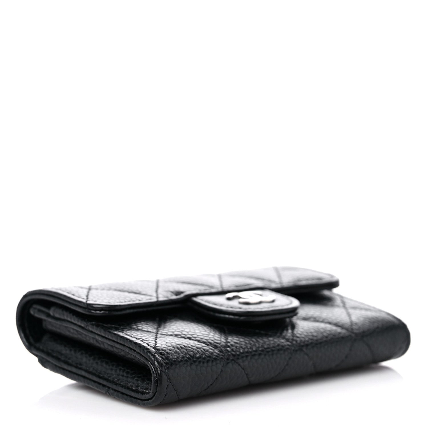 Chanel Caviar Quilted Flap Card Holder Wallet Black 4 of 12
