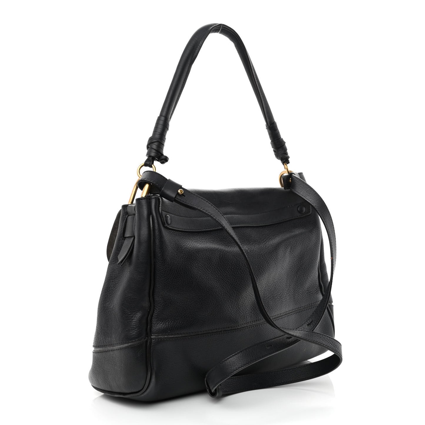Calfskin Medium Owen Flap Bag Full Blue