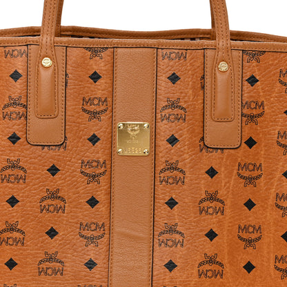 MCM Visetos Medium Liz Reversible Shopper Tote Cognac 10 of 18