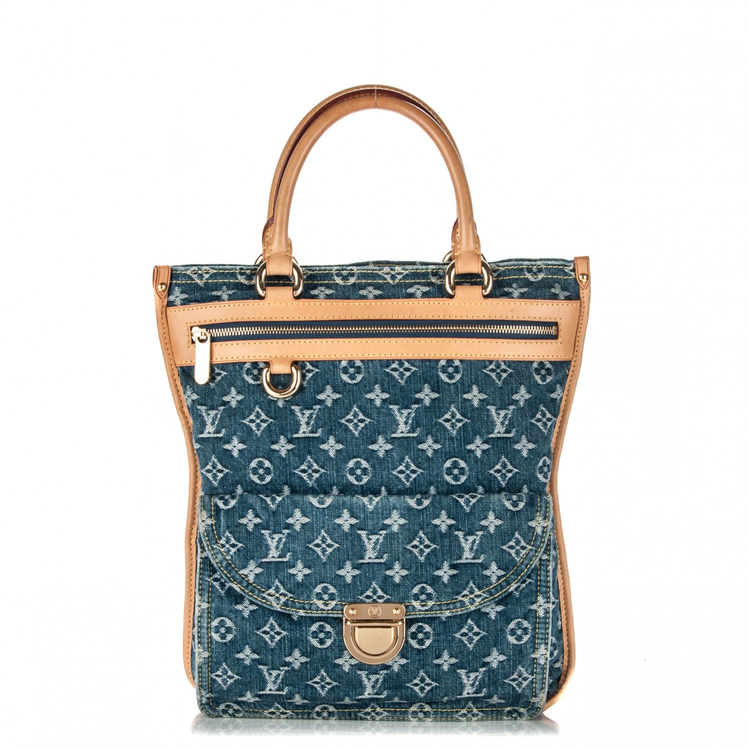 Louis Vuitton Monogram Denim Sac Plat Blue 1 of 7