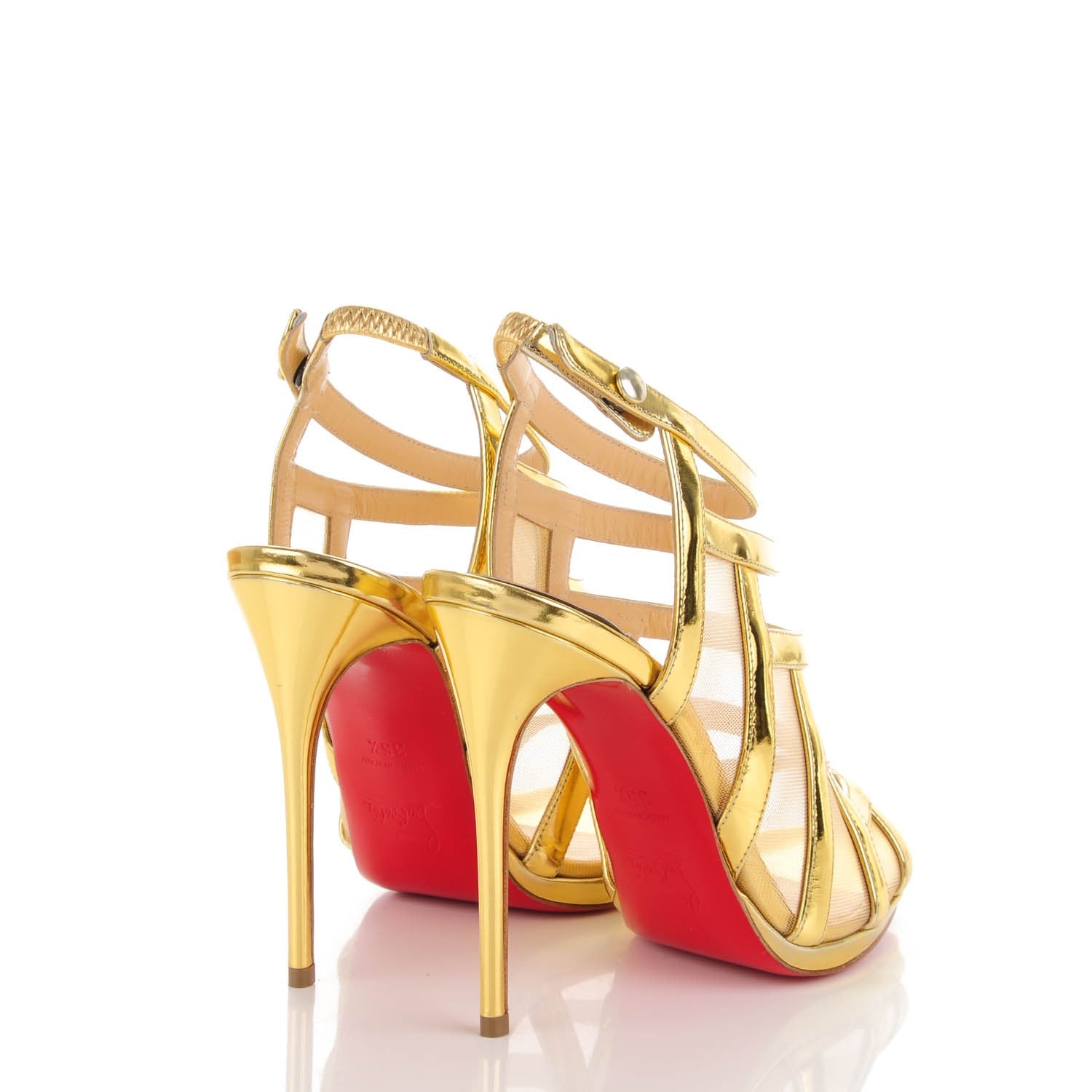 Christian Louboutin Specchio Nicole K 120 Sandals 35.5 Gold 3 of 6
