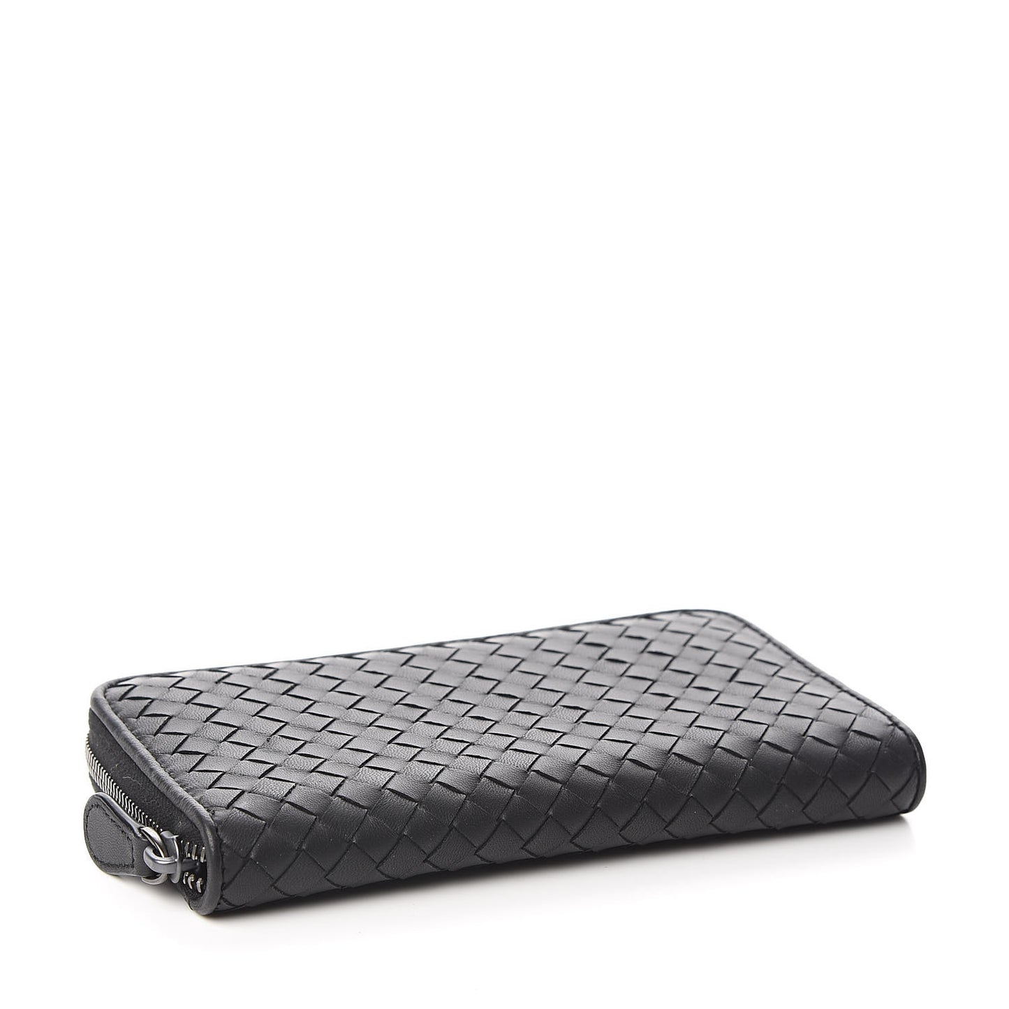 Nappa Intrecciato Zip Around Wallet Black