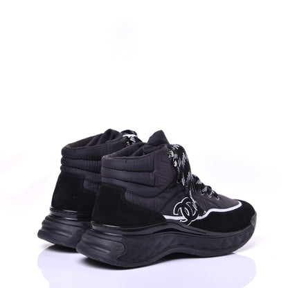 Chanel Fabric Suede Womens CC Sneakers 39 Black 4 of 9