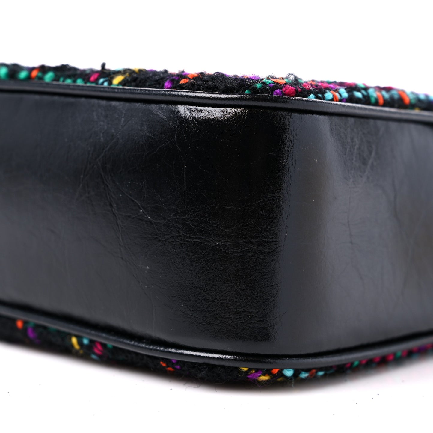 Tweed Calfskin Monogram Lou Camera Bag Black
