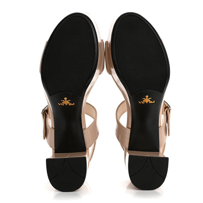 Prada Patent Platform Sandals 37.5 Cipria 5 of 11