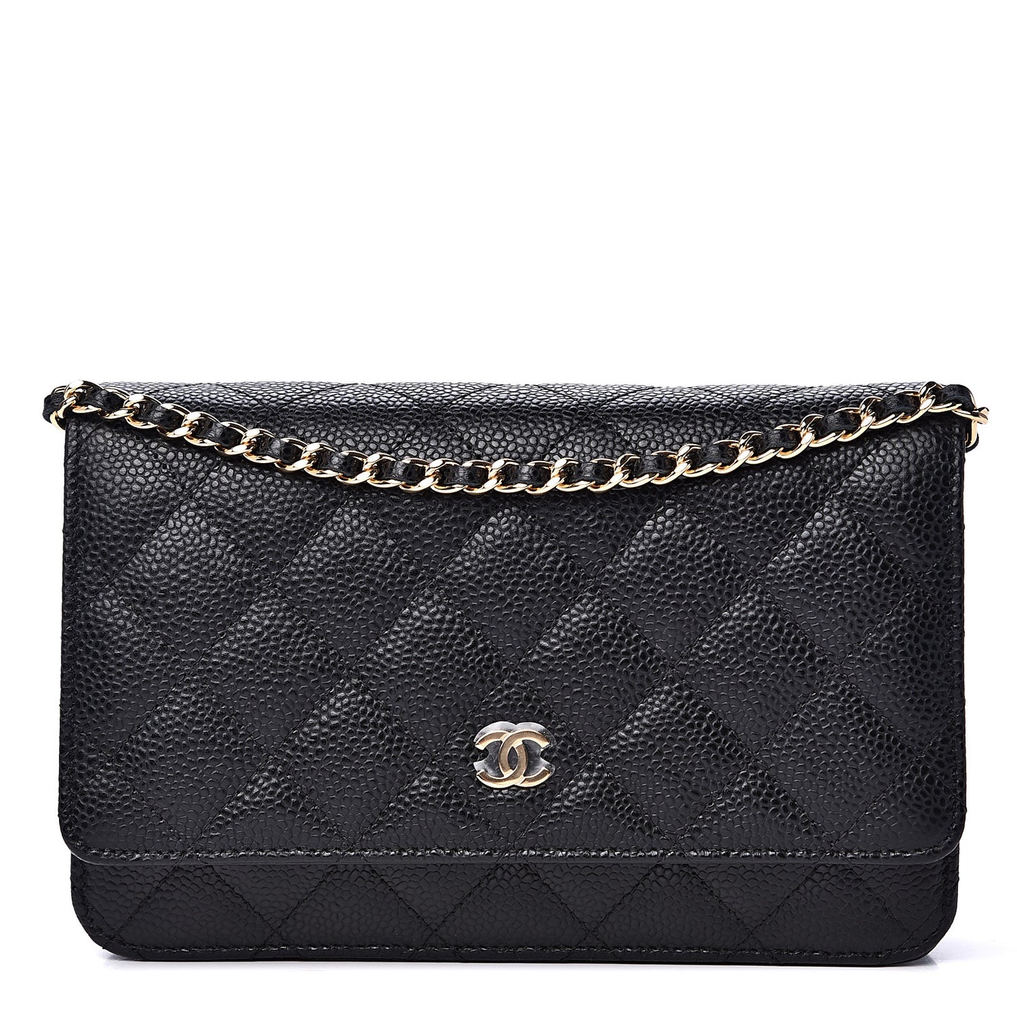 Caviar Quilted Wallet On Chain WOC Black