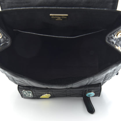 Christian Dior Lambskin Cannage Small Lucky Badge Stardust Backpack Black 4 of 8