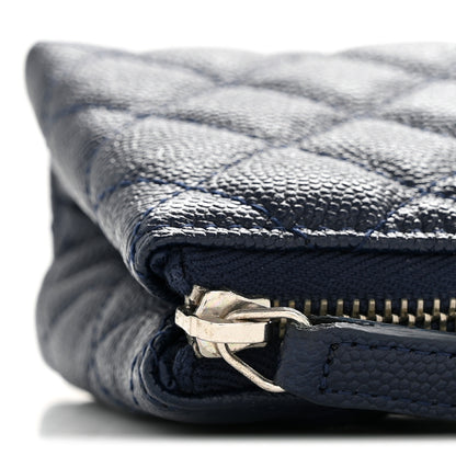 Chanel Caviar Quilted Cosmetic Case Navy 8 of 9
