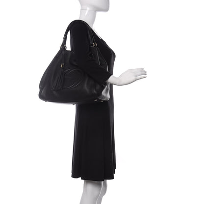 Gucci Pebbled Calfskin Medium Soho Shoulder Bag Black 2 of 10