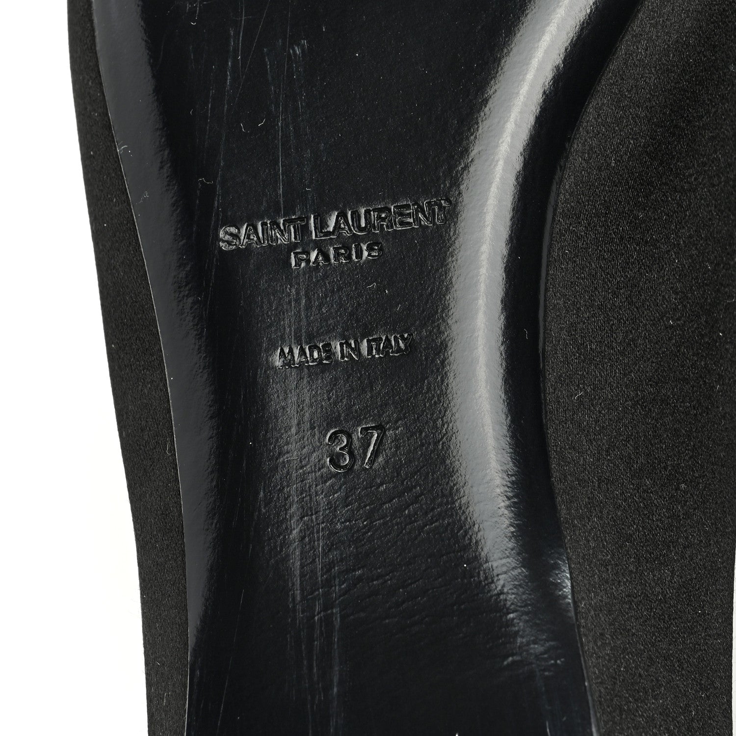 Saint Laurent Crepe Satin Lido Slip On Mule 37 Black 6 of 8